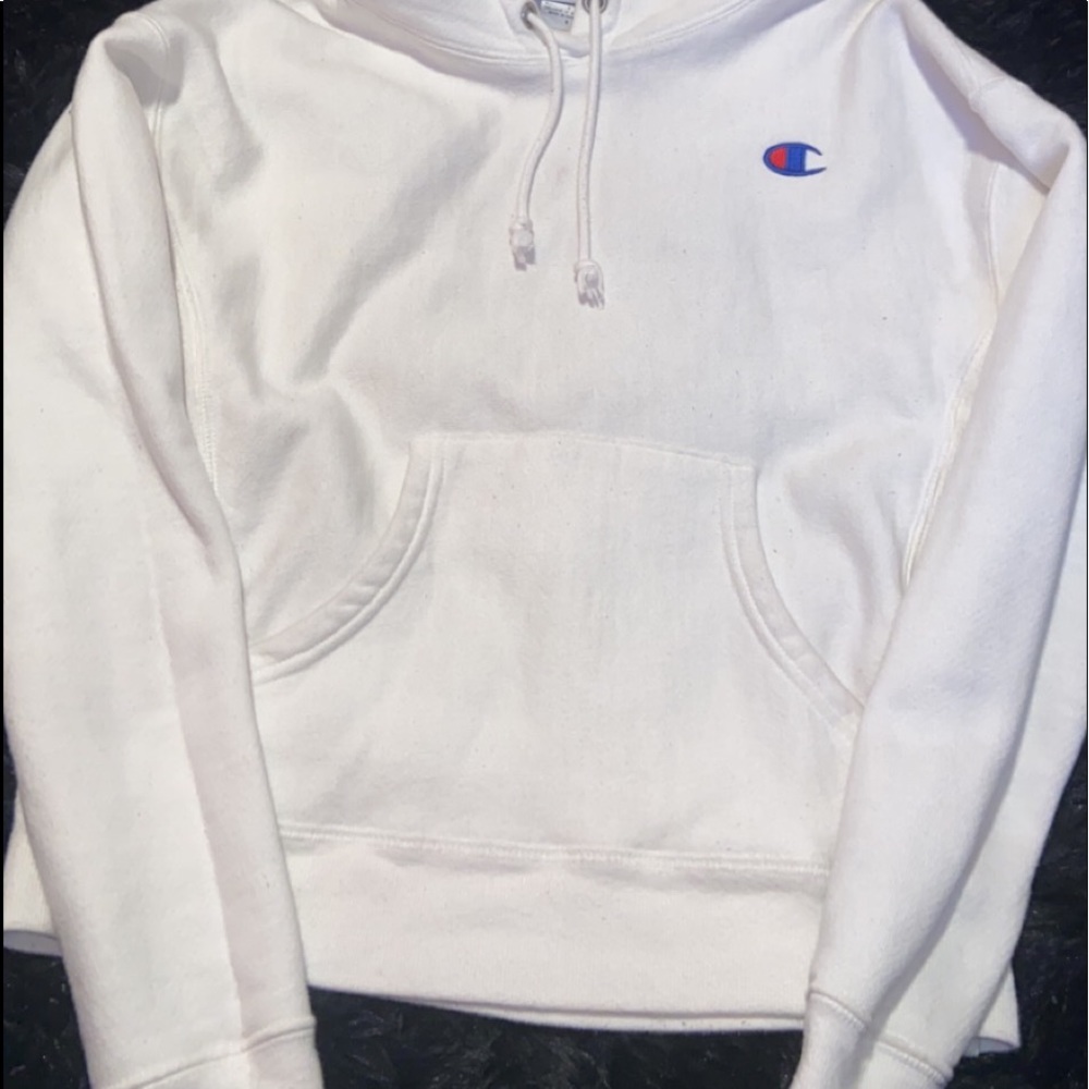 white reverse weeve champion sweater